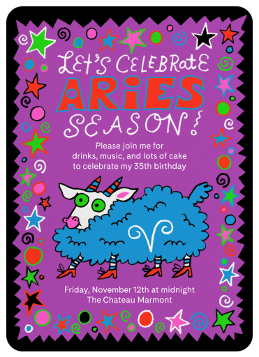 Zodiac Doodles - Birthday Invitation by Gentle Thrills