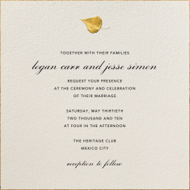 Gold Leaf - Wedding Invitation by Paperless Post