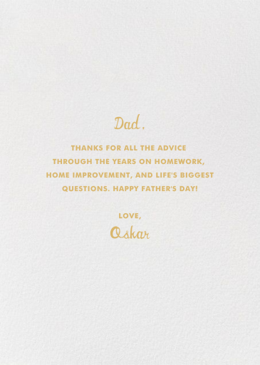 Solid Gold Dad - Father's Day Card by Hello!Lucky - Back