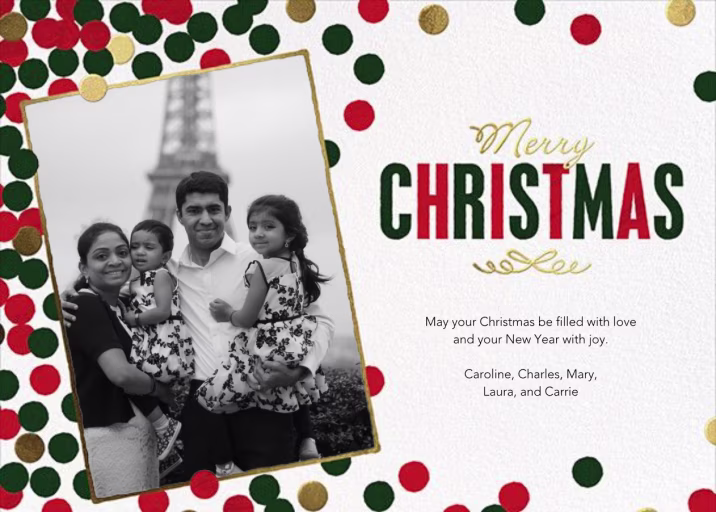 Sprinkled Confetti (Vertical) - Christmas Card by Paperless Post