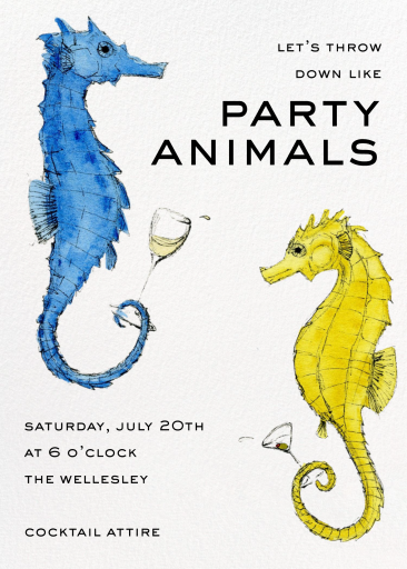 Watercolor Seahorse Invitation