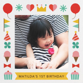 Birthday Treats (Petit Collage) - First Birthday Invitation by Petit Collage
