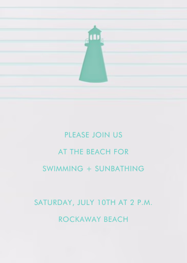 LighthouseL&H - Beach Party Invitation by Linda and Harriett
