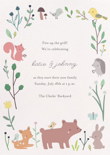 Forest Friends - Baby Shower Invitation by Little Cube