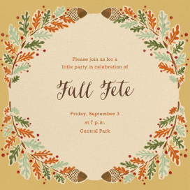 Watercolor Autumn Frame by Paperless Post