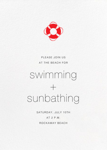 Ivory Plain - Beach Party Invitation by Paperless Post