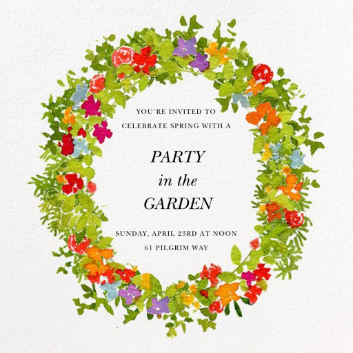 Spring Wreath - Party Invitation by Felix Doolittle