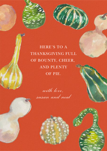 Gathered Gourds - Thanksgiving Card by Happy Menocal