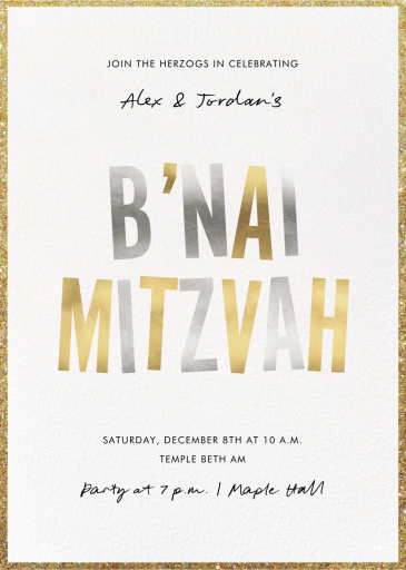 Sparkle Soirée - Bar & Bat Mitzvah Invitation by Paperless Post