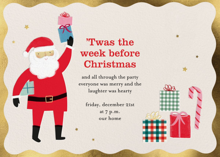 Smiling Santa - Party Invitation by Meri Meri