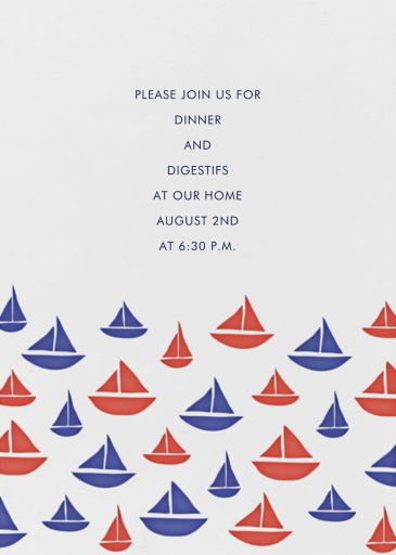 Sailboat Pattern - Summer Party Invitation by Linda and Harriett