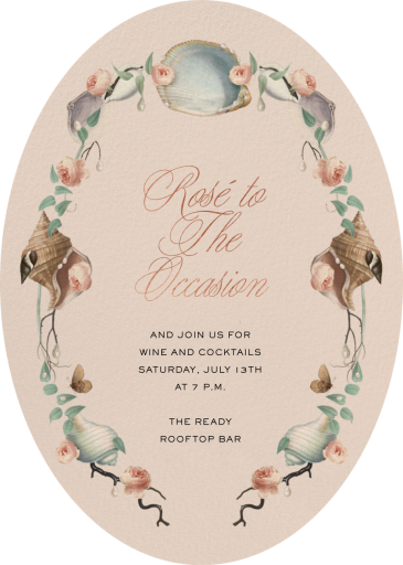 Shells and Roses - Party Invitation by Open Sea Design Co.