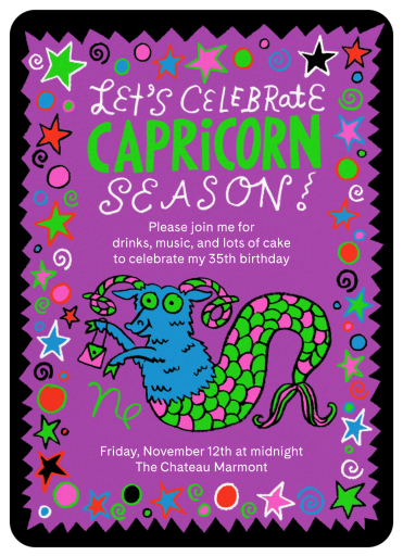 Zodiac Doodles - Birthday Invitation by Gentle Thrills