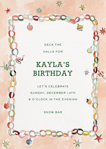 Paper Chain Garland (Riley Sheehey) - Invitation by Dogwood Hill