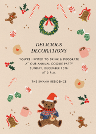 Holiday Teddy Bear Invitation
