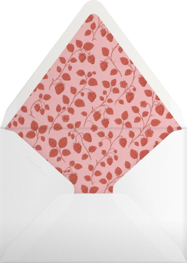 Red Strawberry Vine Invitation Envelope