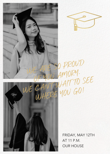 Hats Off Grad - Graduation Party Invitation by Paperless Post - Back