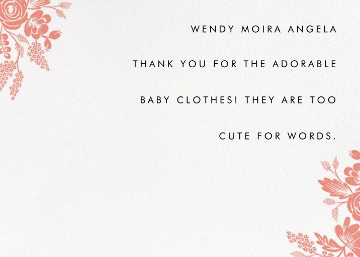 Heather and Lace (Photo Stationery) - Greeting Card by Rifle Paper Co. - Back