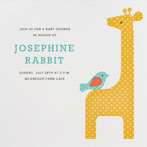 Modern Giraffe - Baby Shower Invitation by Petit Collage