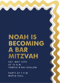Wiggly Squiggle - Bar & Bat Mitzvah Invitation by Paperless Post
