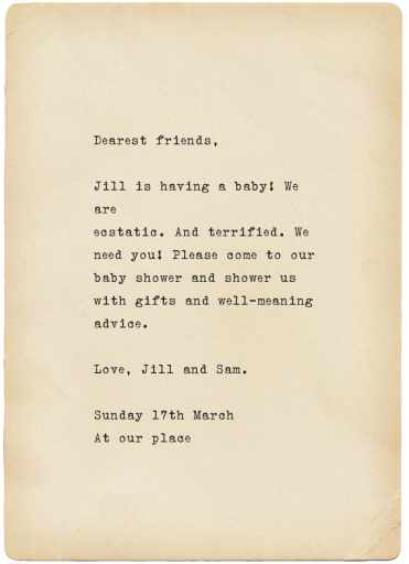 Alphabet Baby - Baby Shower Invitation by Annie Atkins - Back