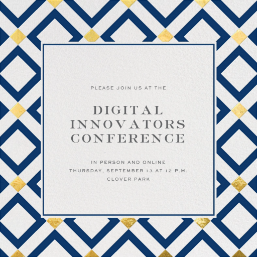 Gold Diamond Tile - Conference Invitation by Jonathan Adler