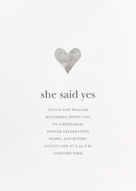 Foil Heart - Rehearsal Dinner Invitation by Sugar Paper