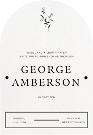 Arch Cutout (Customizable Template) - Baptism & Christening Invitation by Paperless Post