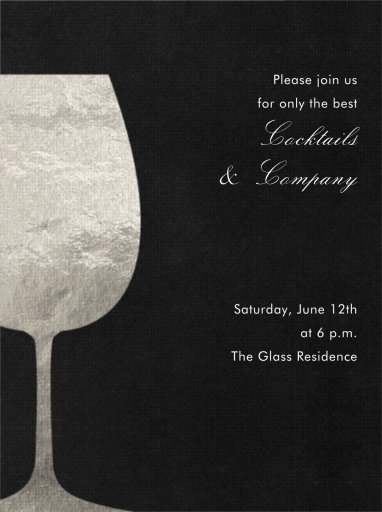 Wineglass Foil - Cocktail Party Invitation by Paperless Post