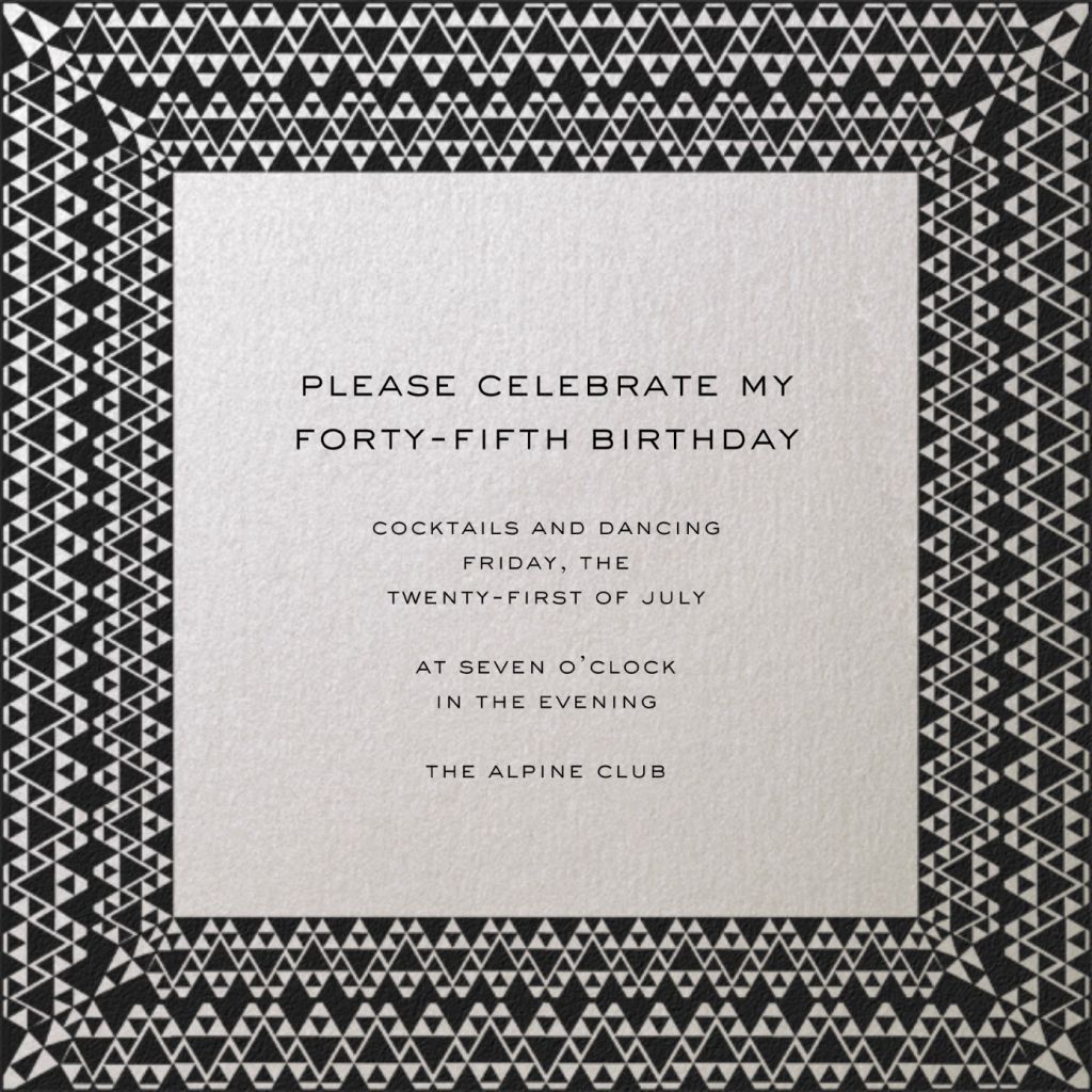 Triangle Deco Border Invitation Send online instantly RSVP tracking