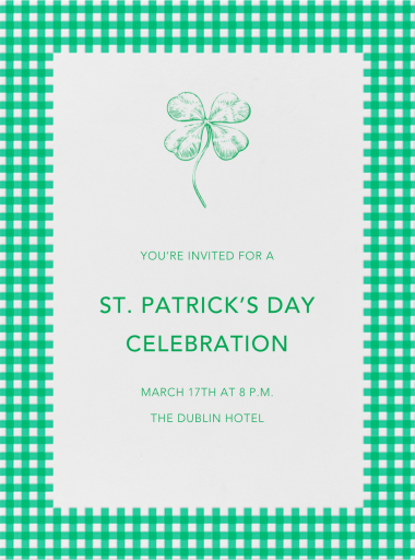 Gingham - St. Patrick's Day Invitation by Paperless Post