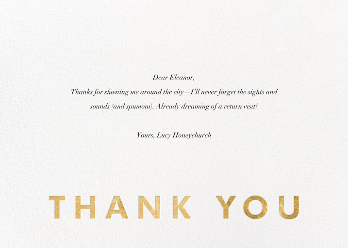 Gold Foil Thank You Card