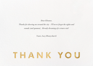 Gold Foil Thank You Card