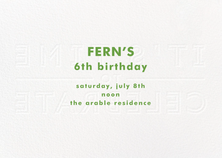 It's Time To Celebrate - First Birthday Invitation by Paperless Post - Back