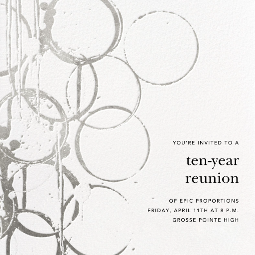 Metallic Circles Watermark - Class Reunion Invitation by Kelly Wearstler