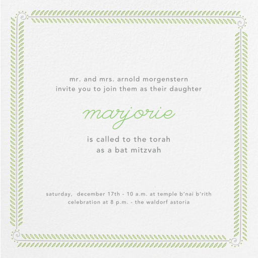 Filigree Vine - Bar & Bat Mitzvah Invitation by Paperless Post