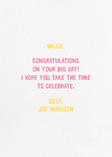 Yay for Days - Congratulations Card by Hello!Lucky - Back