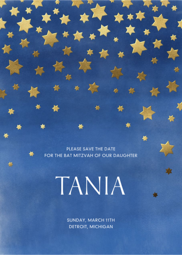 Starry Sky - Bar & Bat Mitzvah Save the Date by Paperless Post