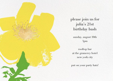 Yellow Poppies - Birthday Invitation by kate spade new york