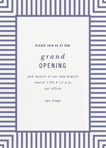 Seersucker Stripe - Launch Party Invitation by kate spade new york