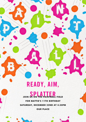 Splat Attack by Paperless Post