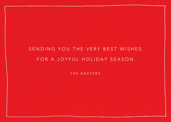 Cursive Holidays - Holiday Card by Linda and Harriett - Back