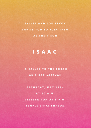 Gradient Full - Bar & Bat Mitzvah Invitation by Paperless Post