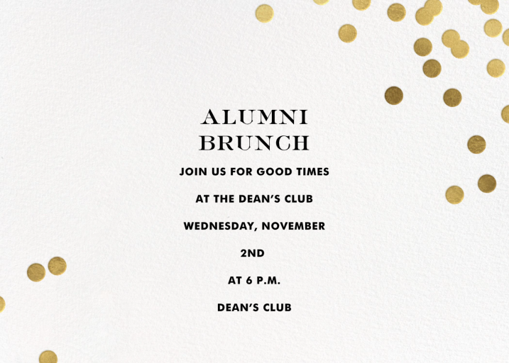 Confetti kate spade new york - Alumni Event Invitation by kate spade new york