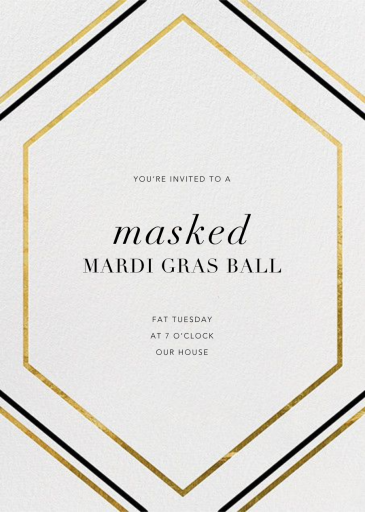 Deco Hex Frame - Mardi Gras Invitation by Paperless Post
