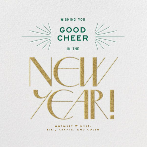 Good Cheer - New Year's Card by Paperless Post