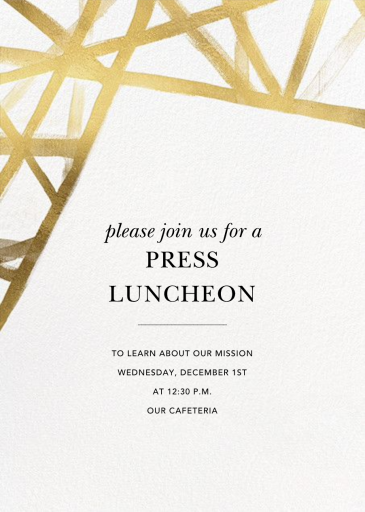 Channels (Tall) - Breakfast/Lunch Invitation by Kelly Wearstler