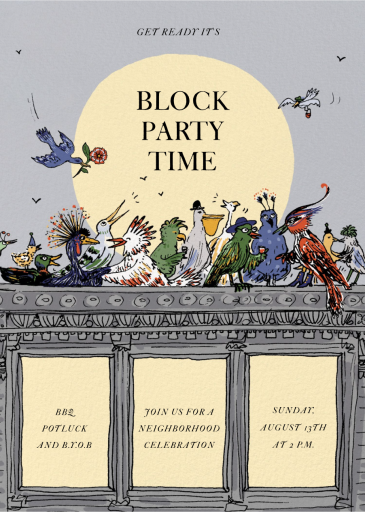 Birds on the Roof - Invitation by Joana Avillez