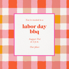 Bright Plaid Border - Labor Day Invitation by kate spade new york