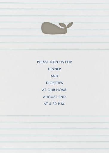 Whale - Linda & Harriet - Summer Party Invitation by Linda and Harriett